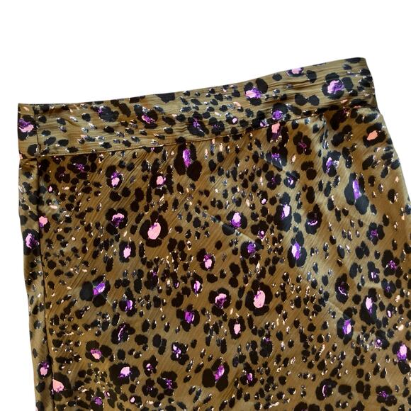 NWT Walter Baker Midi Pencil Slip Skirt Olive Leopard Size 4 - Picture 3 of 8
